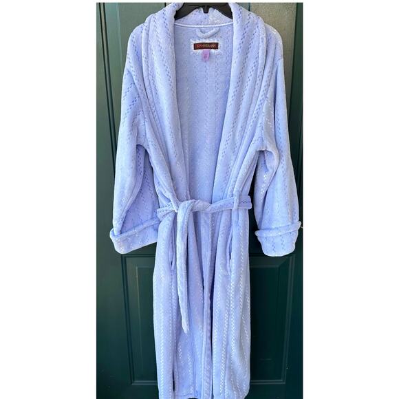 Stan Herman QVC Periwinkle Blue Robe XL Plush Soft Belted Long Cozy Spa Lounge - Picture 1 of 9